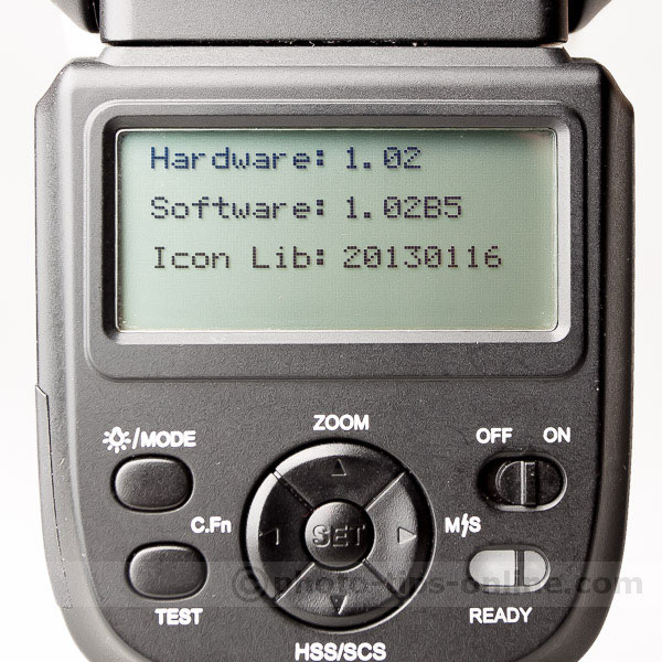 Phottix Mitros flash: firmware update 1.02B5