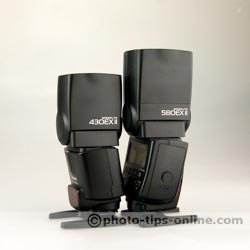 Canon Speedlite 430EX II vs. Canon Speedlite 580EX II: heads straight up, side view #2