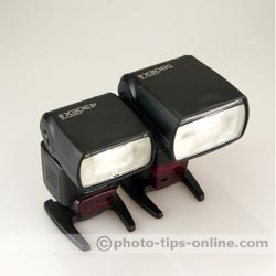 Canon Speedlite 430EX II vs. Canon Speedlite 580EX II: heads, top angle view