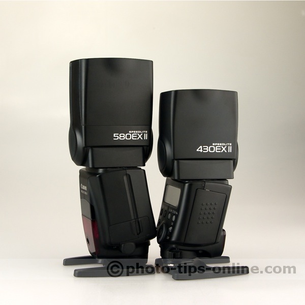 Canon Speedlite 430EX II vs. Canon Speedlite 580EX II: heads vertical, side view #1