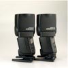 Canon Speedlite 430EX vs. Canon Speedlite 430EX II: side view, heads vertical