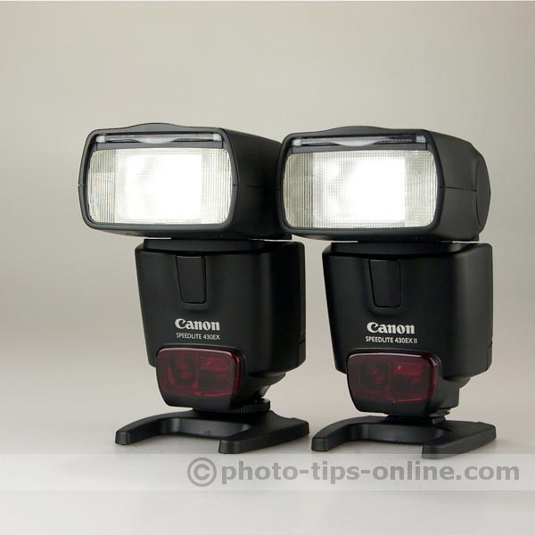 Canon Speedlite 430EX vs. Canon Speedlite 430EX II: front angle view