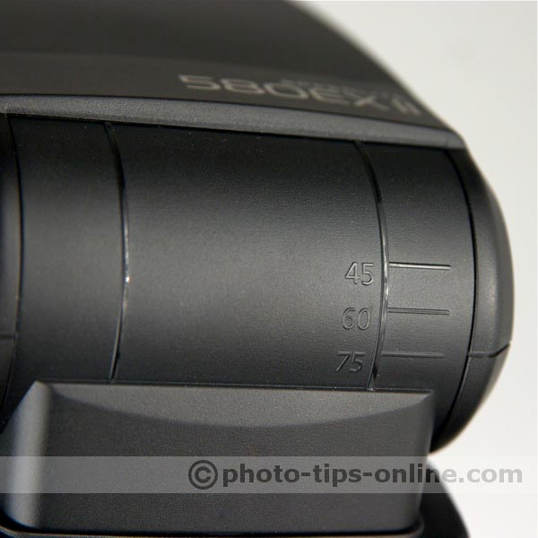 Canon Speedlite 580EX II flash: head tilting angles