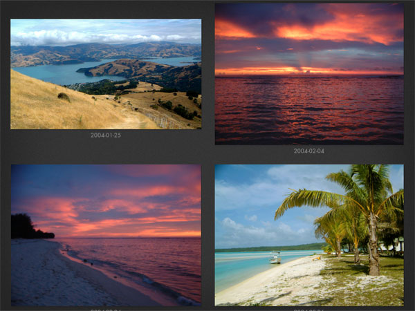 Focus Point iPad photo browser: 4 large thumbnails; clean user interface