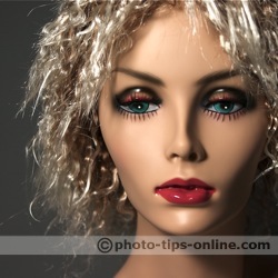 LumiQuest ProMax System flash diffuser: sample shot, mannequin head