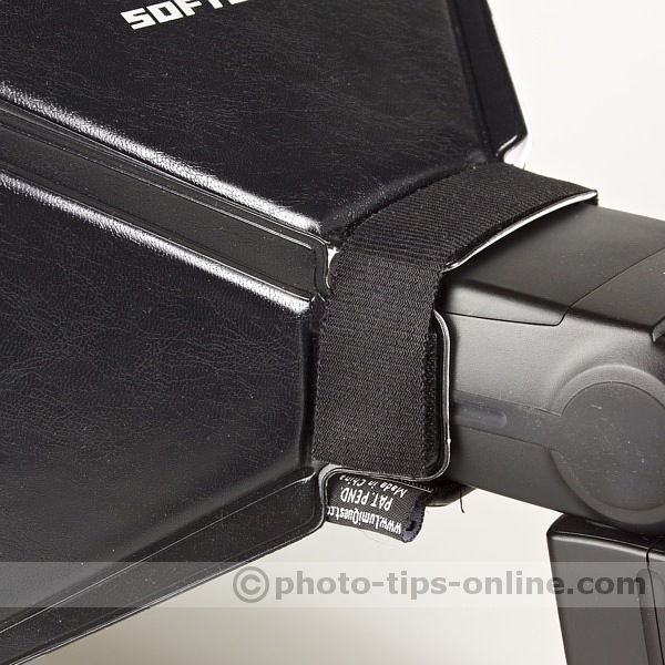 LumiQuest Softbox LTp flash diffuser: attachment with LumiQuest UltraStrap