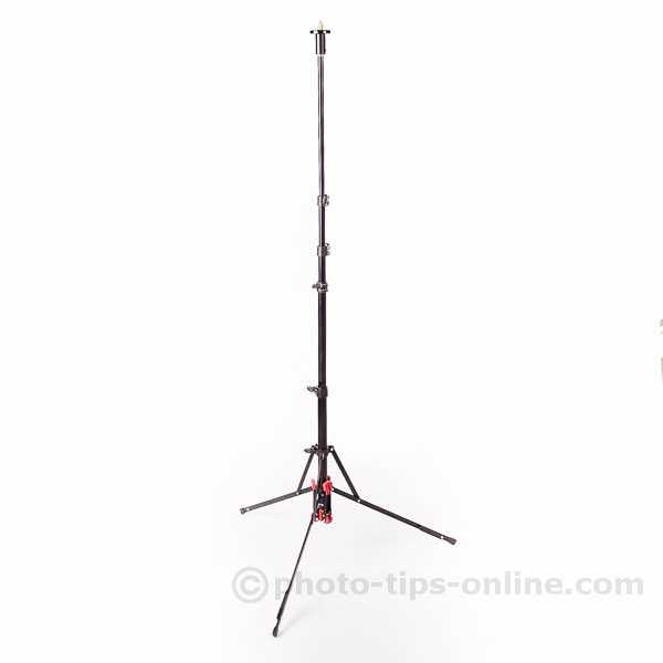 LumoPro Convertible light stand / monopod: extended tall, about 5 feet