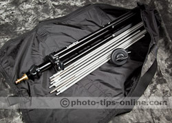 LumoPro Light Panel Set: light stand, poles, center piece, carrying bag