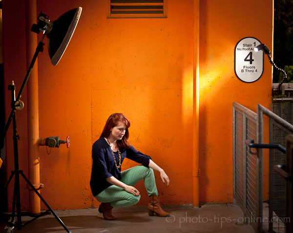 LumoPro Beauty Dish: dish, sock, second flash, portrait, behind the scenes