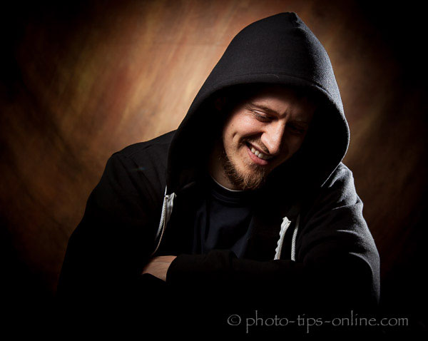 LumoPro Posing Stool and Table: male portrait example