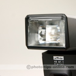 Metz Mecablitz 48 AF-1 flash: head and logo