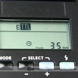 Metz Mecablitz 48 AF-1 flash: LCD display layout