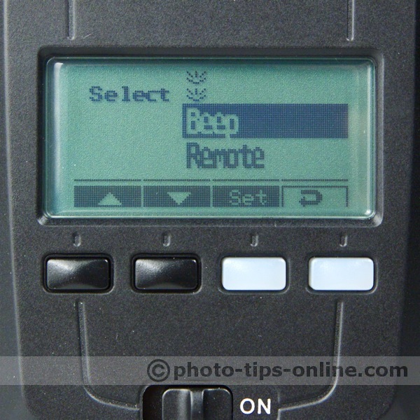 Metz Mecablitz 58 AF-1 flash: Select menu