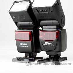 Nikon Speedlight SB-700 vs. Nikon Speedlight SB-600: front panel of the body, close up