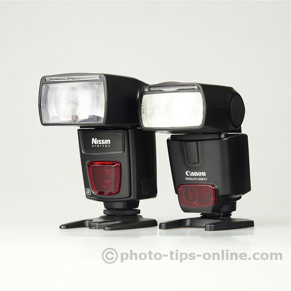 Nissin Di622 II vs. Canon Speedlite 430EX II: front angle view