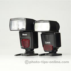 Nissin Di622 II vs. Canon Speedlite 430EX II: front angle view