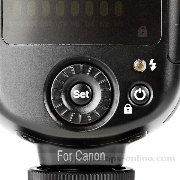 Nissin Di700 flash: controls, select dial
