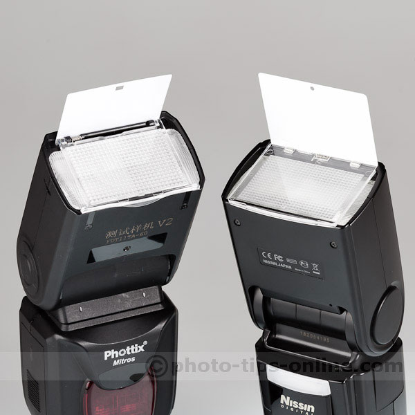 Nissin Di866 II vs. Phottix Mitros: wide-angle panels, catchlight cards