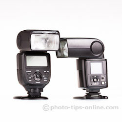 Nissin Di866 II vs. Phottix Mitros: flash head rotation to the left