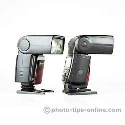 Nissin Di866 II vs. Canon Speedlite 580EX II: side view