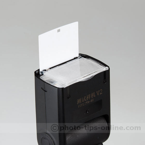 Phottix Mitros flash: catchlight card, wide-angle diffuser