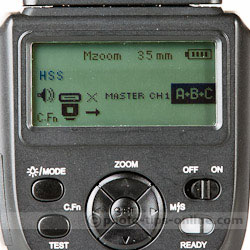 Phottix Mitros flash: wireless Master mode, master off, example