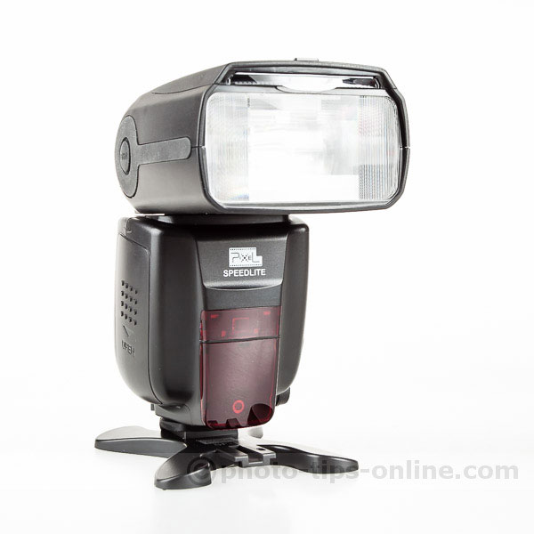 Pixel X800c Speedlite: front angle view, right