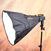 Promaster Duolight 250 hybrid flash accessories: using Honl Photo traveller16 softbox