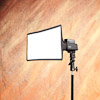 Promaster Duolight 250 hybrid flash accessories: softbox/stripbox, positioned horizontally