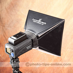 Promaster Duolight 250 hybrid flash accessories: using LumiQuest Softbox III, back