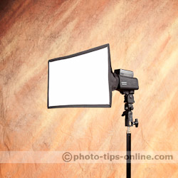 Promaster Duolight 250 hybrid flash accessories: softbox/stripbox, positioned horizontally