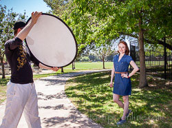 Rogue 2-in-1 Collapsible Reflector: in use