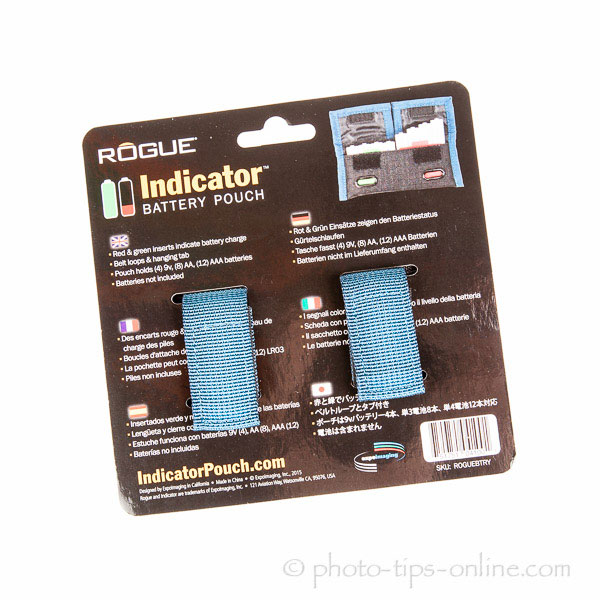 Rogue Indicator Battery Pouch: package back