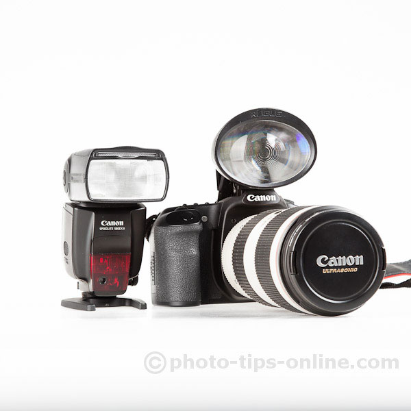 Rogues Safari pop-up flash booster: compared to a flashgun, Canon 580EX II