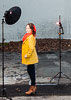 RoundFlash Beauty Dish: behind the scenes, portrait example with a second gelled speedlight