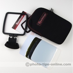 SpectraLight flash diffuser: frame, reflectors, stickers, case, manual