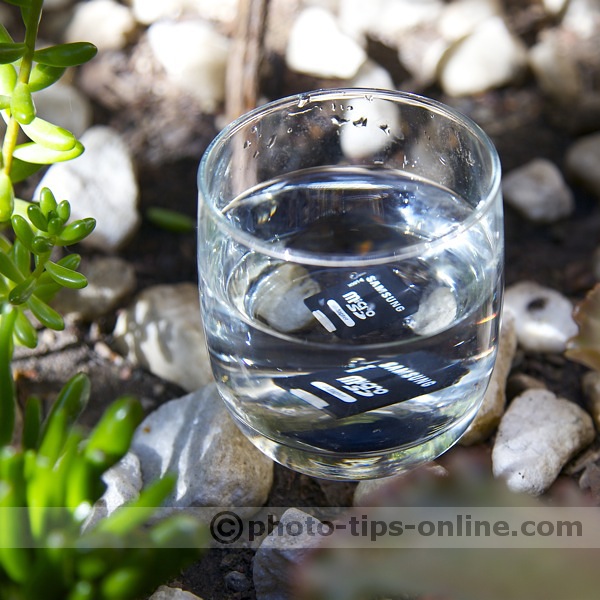 Indestructible memory card: water test